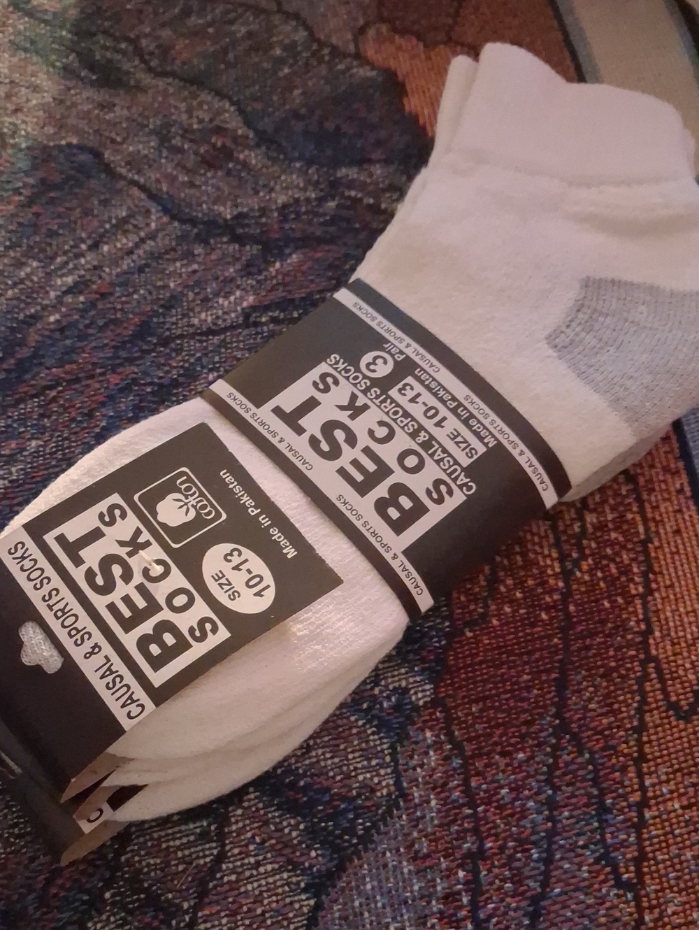 Men's White Casual & Sports Crew Socks - 3 Pack